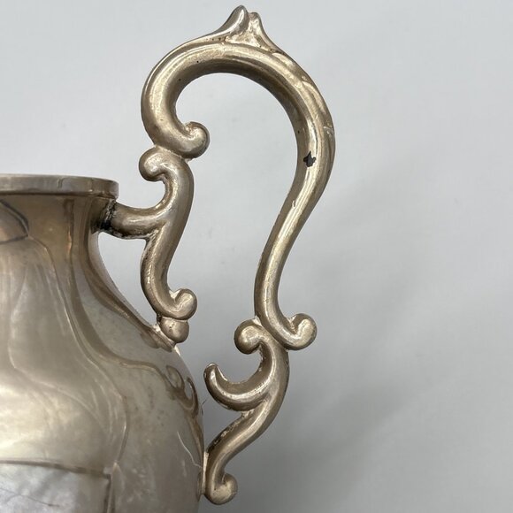 Vintage Birmingham Silver Co. Silver on Copper 2 Set‎ Creamer & Sugar Bowl Lid - Picture 14 of 16